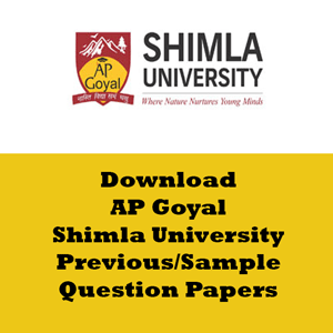 AP Goyal Shimla University Question Papers