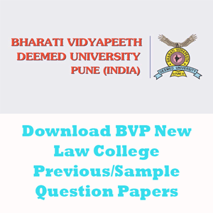 BVP New Law College Question Papers