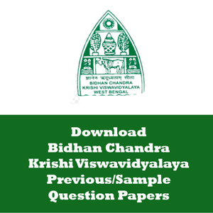 Bidhan Chandra Krishi Viswavidyalaya Question Papers