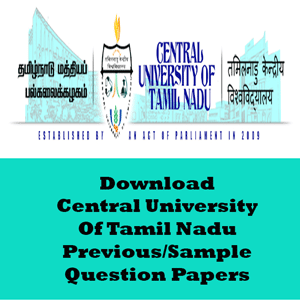 Central University of Tamil Nadu Question Papers