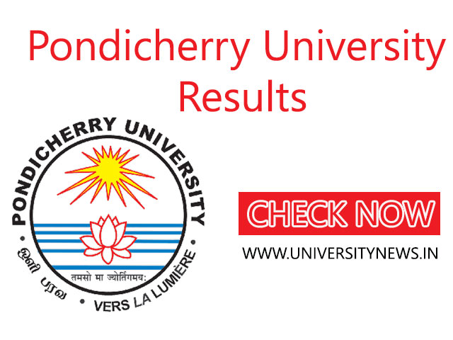 Pondicherry University Results Declared Check Here Your Result