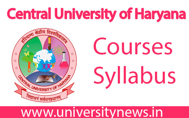 Central University of Haryana Courses and Syllabus