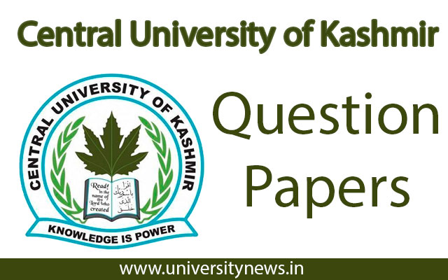Central University of Kashmir Question Papers